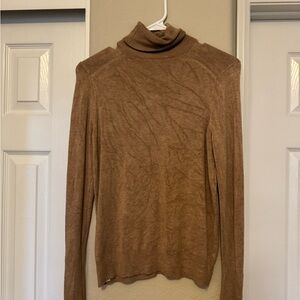 Zara Camel Ribbed Turtleneck Sweater